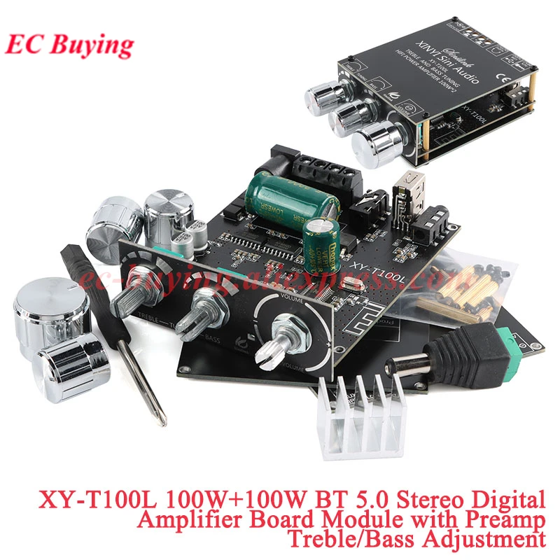 XY-T100H 100W+100W TPA3116D2 T30L 30W+30W T15H 15W+15W Bluetooth-compatible 5.0 Power Audio Amplifier Board Home Theater Stereo