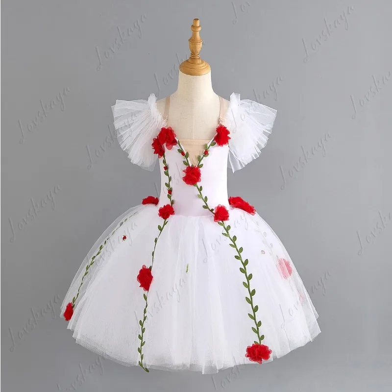 

Балетное платье «Лебединое озеро» для девочек, наряд для выступлений, марлевое платье для танцев «Маленький лебедь», сценический костюм, детская одежда для выступлений