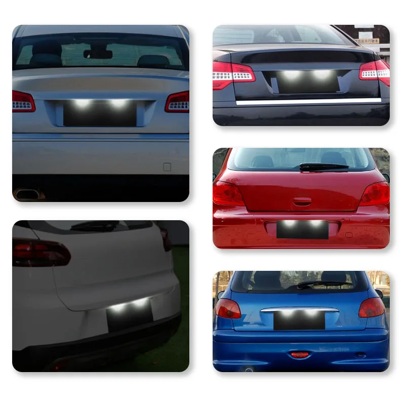 2 قطعة سيارة LED رقم الترخيص لوحة ضوء لسيتروين C3 C4 C5 بيرلينجو ساكسو كسارا بيكاسو لبيجو 206 207 306 307 308 5008 #4