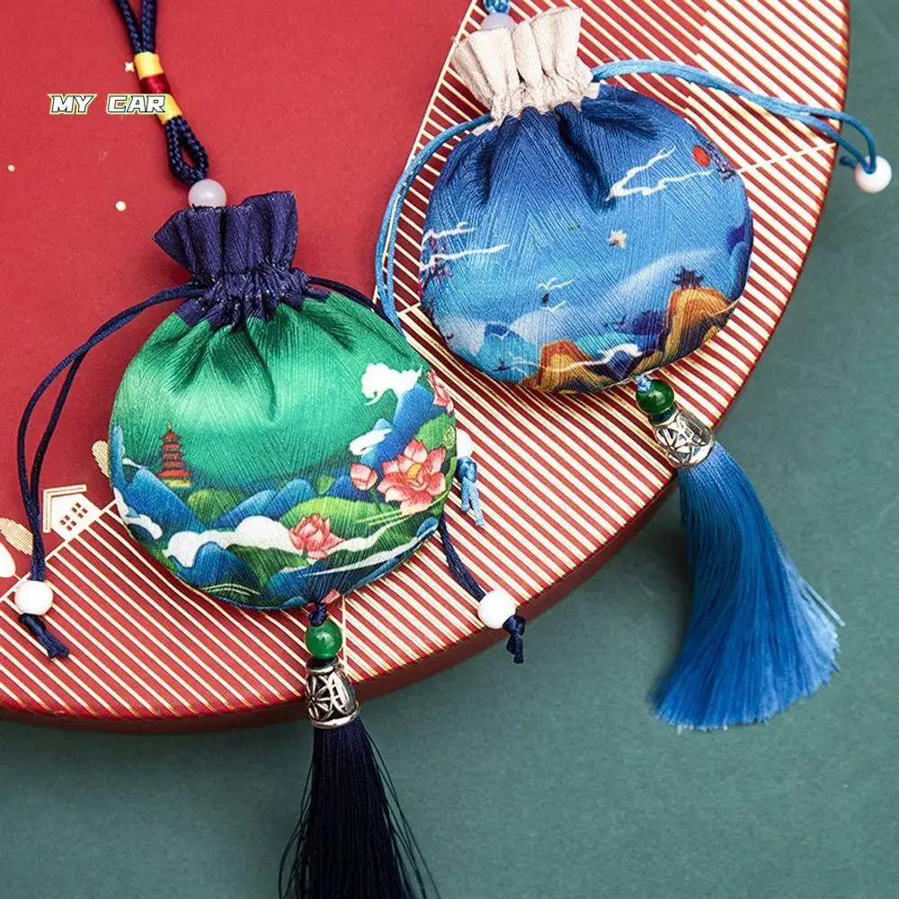 

Necklaces Case Tassel Hanging Decoration Cloth Drawstring Chinese Style Storage Bag Purse Pouch Empty Sachet Women Jewelry Bag