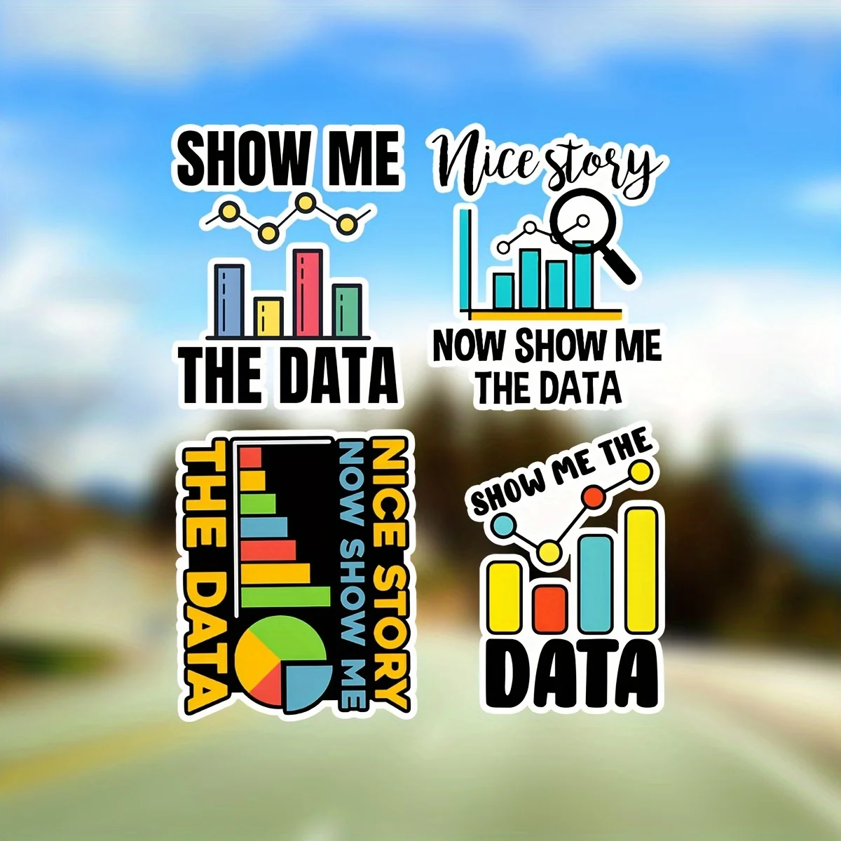 

8 шт. забавных виниловых наклеек с цитатами «Отличная история, покажите мне данные», юмористические офисные украшения для учителей и коллег