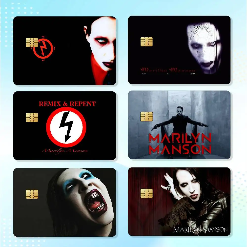 Singer  Waterproof Card Stickers For Credit Cards Debit Cards And Transit Cards 4pcs M-Marilyn M-Manson