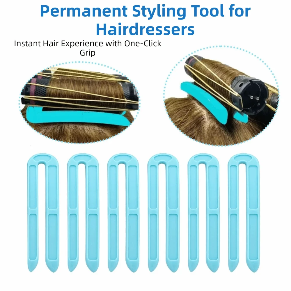 12Pcs U-shaped Perming Insulation Clip Professional Multipurpose Salon Hair Volume Clips Safety Strong Hold Barber Perm Hair Pad