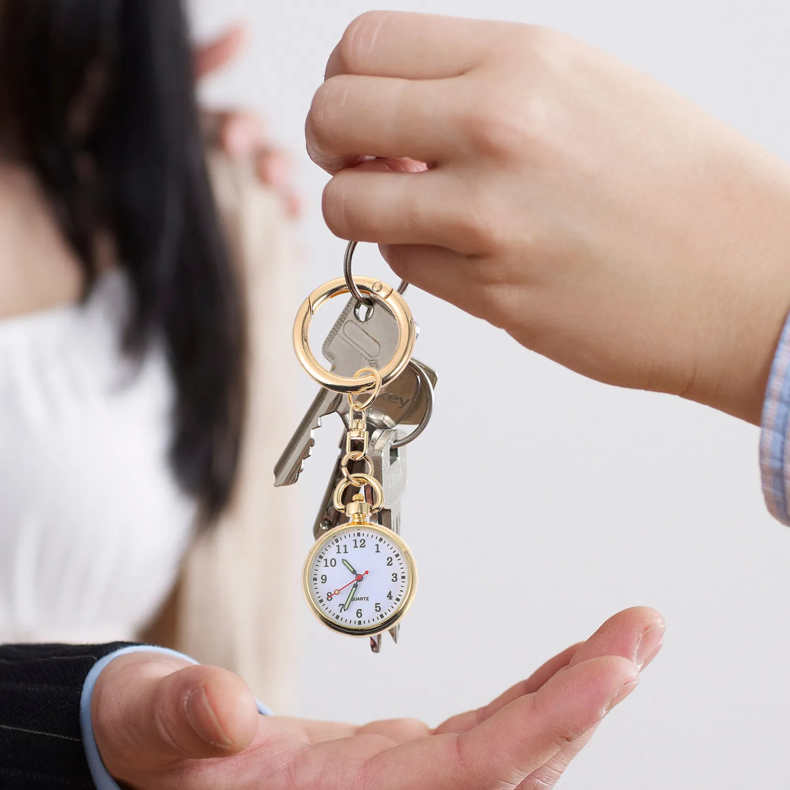 Mechanical Watches Godinnik Women Nurse Pocket Keychain Simple Hanging Fob Small view 5