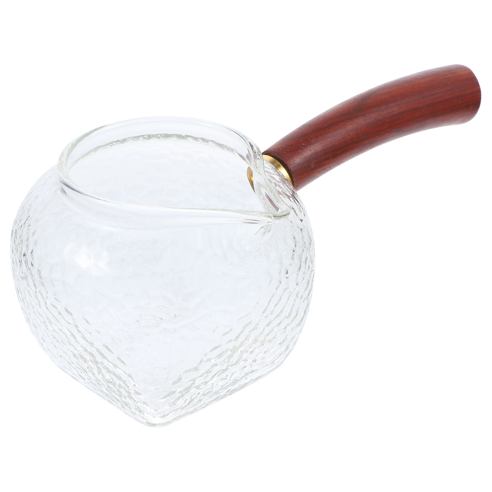 

Glass Coffee Pitcher Wood Handle Heat Resistant Transparent Milk Jug Sauce Syrup Wine Easy Pour Spout Glass Creamer