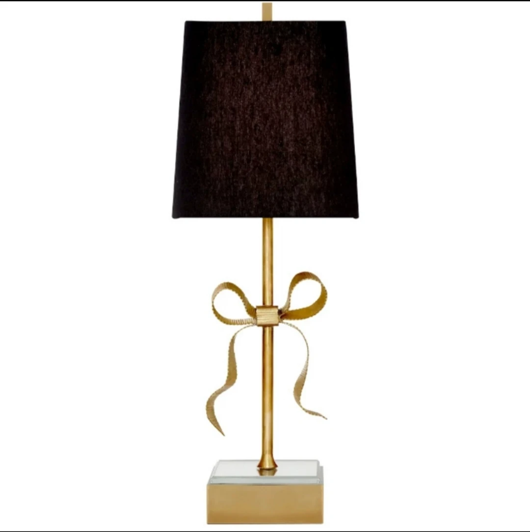

Vintage Desk Lamp Ins Bow Small Night Light Cute Girl Romantic Bedroom Children's Room Desk Lamp Nordic All Brass Lamp