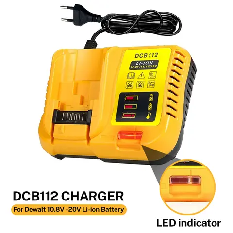DCB112 Battery Charger Replacement for Dewalt 12V 20V Lithium-Ion Battery DCB206 DCB205 DCB204 DCB203 DCB120