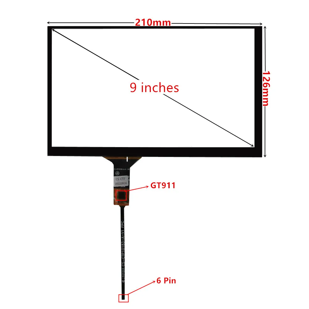 6.2/7/8/9/10.2 inch GT911 GT9271 Capacitive Universal Digitizer For Car DVD GPS Navigation Multimedia Touchscreen Panel Glass