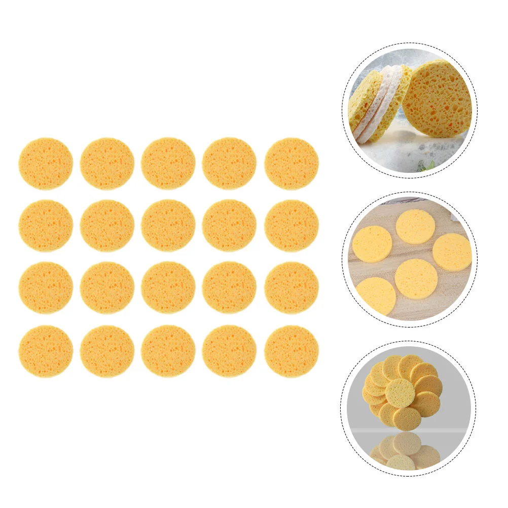 

100 Pcs Wood Pulp Sponge Puff Facial Girl Cosmetics Powder Puffs Simple Face Pad Sponges Accessory Variety