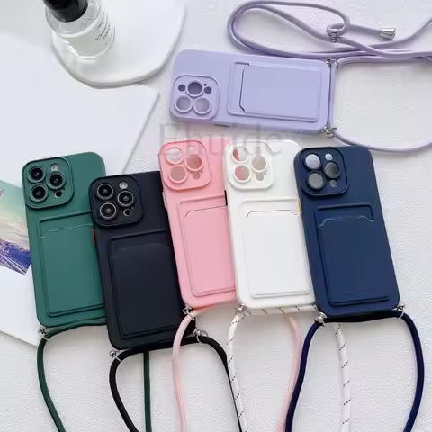 Candy Strap Case for Xiaomi POCO X5 F5 M5 F4 M6 X3 X6 Redmi Note 12 Mi 12T 11T Pro 13 Crossbody Lanyard Neck Card Silicone Cover