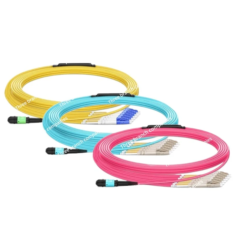 40G MPO-4 * DLC 8-Core Fanout Transfer MPO Fiber Optic Jumper SM/OM3/OM4 Optional