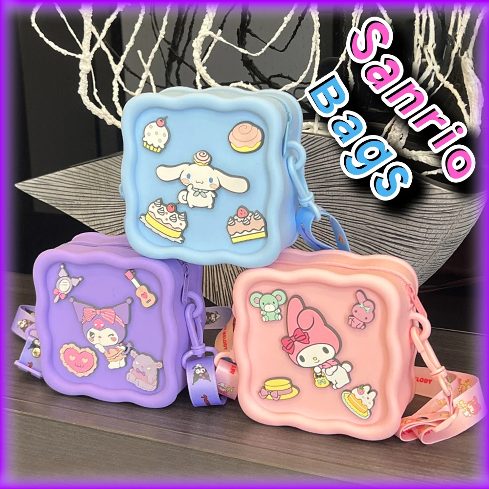 

Милая Детская квадратная Фотосумка Hello Kitty из аниме Sanrio Kuromi Cinnamoroll My Melody Hangyodon, Милая мини-сумка для хранения