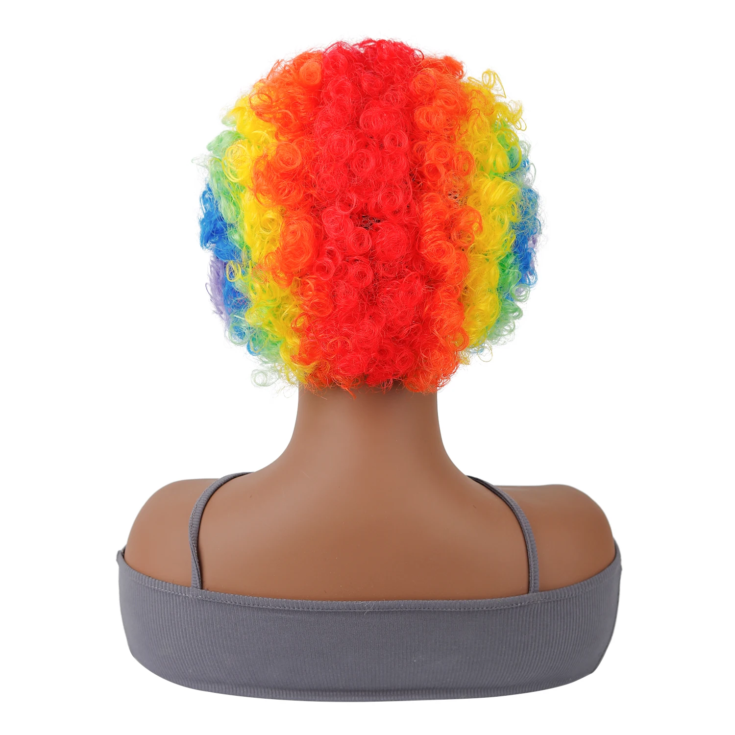 Rainbow Wig Colorful Hippie Crazy Football Fans Wig Curly Afro Wigs Disco Theme Cosplay Clown Synthetic wigs