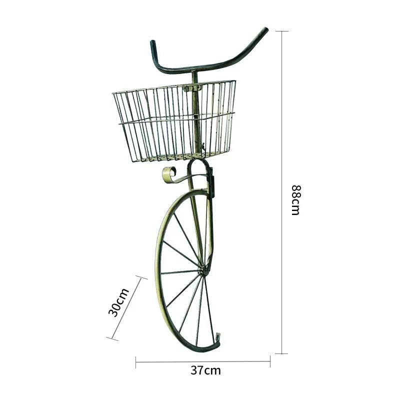 Wall Hangings Flower Basket Iron Flower Stand Bicycle Outdoor Garden Balcony Wall Plants Decoration Hanging Basket Ornaments