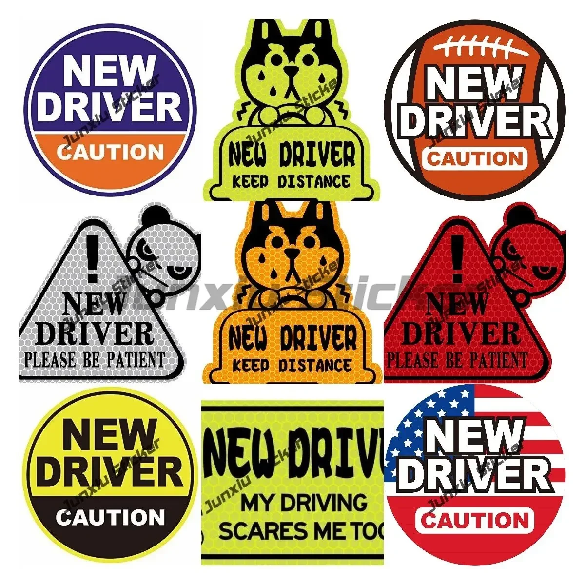 New Driver Reflective Sticker Car Decal Keep Distance Please Be Patient Student Driver Rookie Driver Sticker for Cars Camping