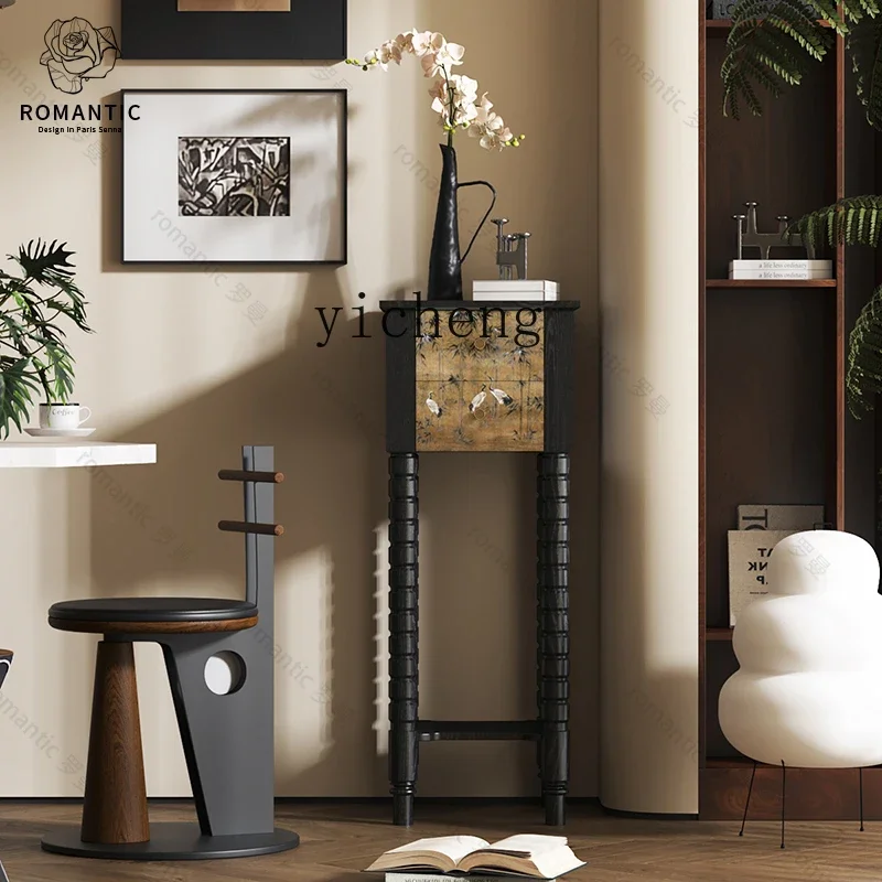 TQH Chinese wind crane living room floor-to-ceiling flower stand display stand balcony rack movable flower pot bracket