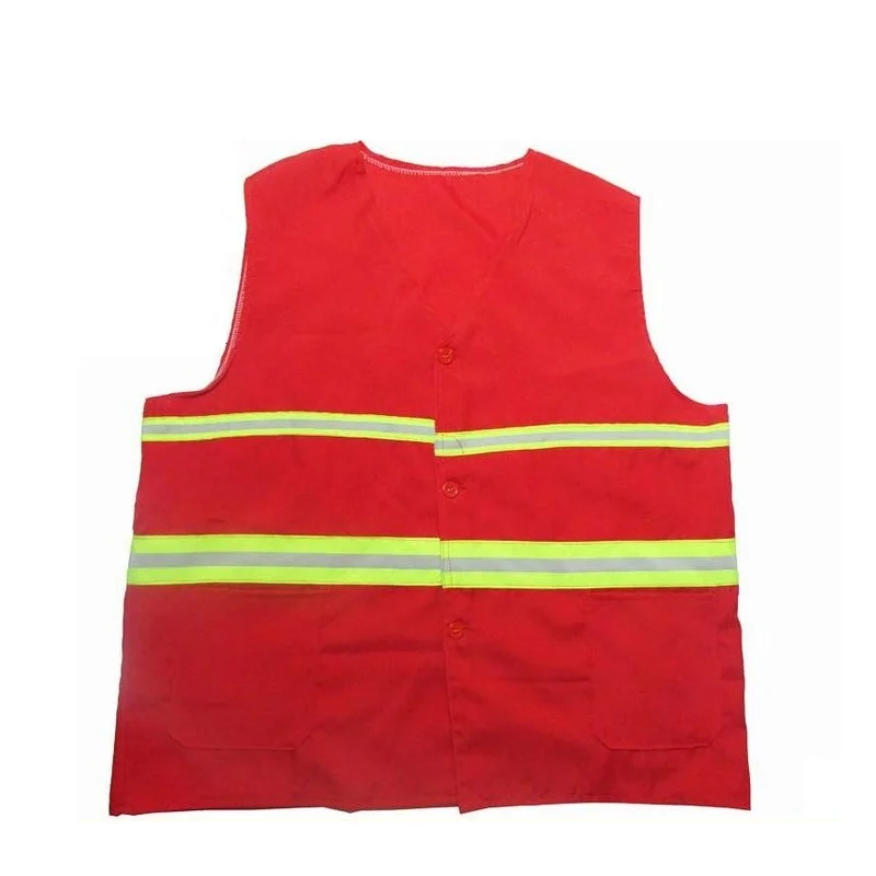 

Botanical Garden sanitation reflective safety vest warning clothing red warp knitted fabric fluorescent reflective webbing