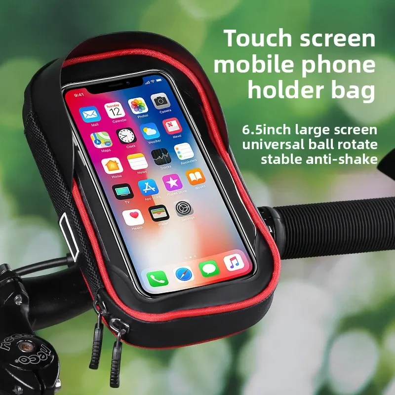 

1PCS Waterproof Motorcycle/Bicycle Phone Holder with Sun & Rain Shield 360° Rotating TPU Touch Screen Bike Handlebar Bag