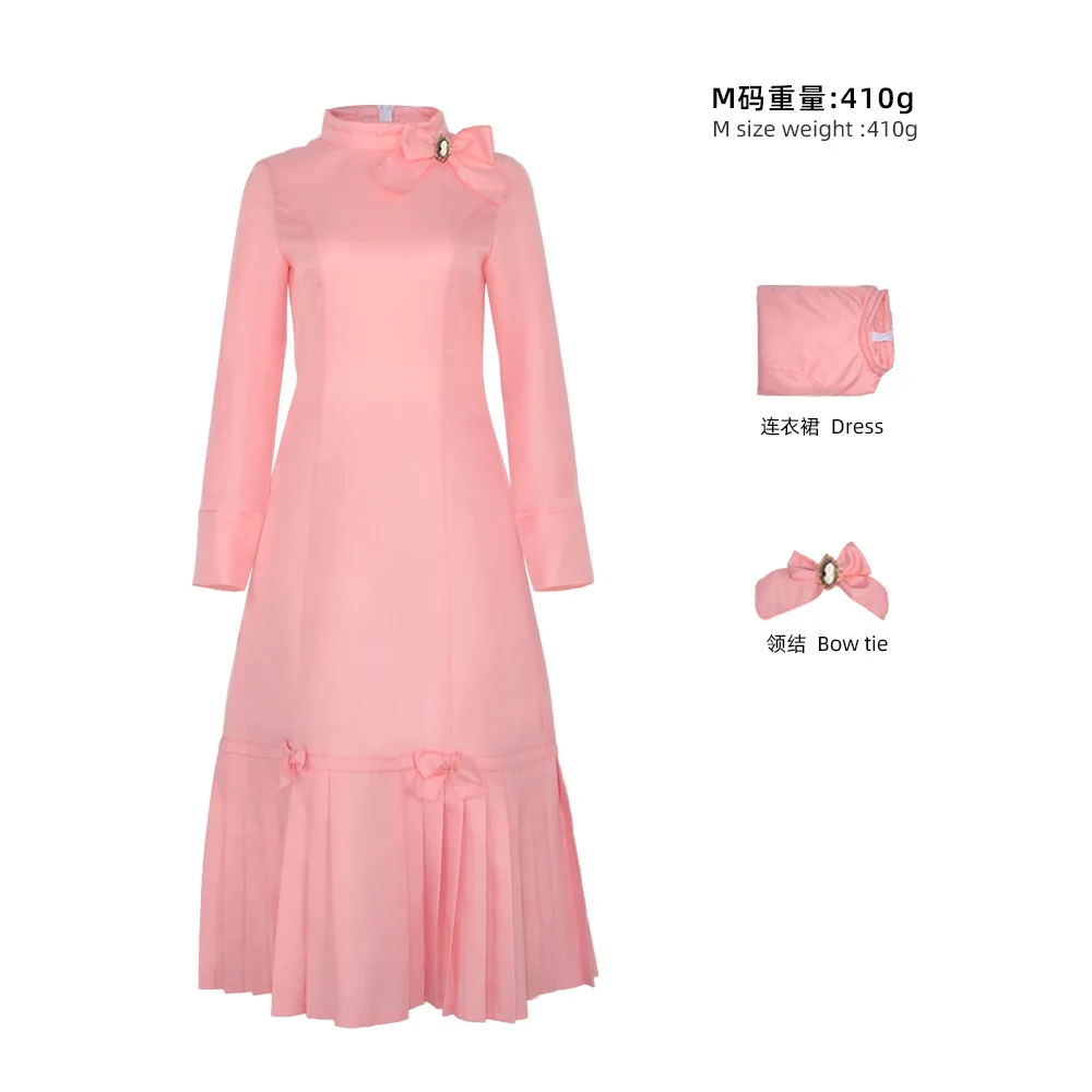 Adult Dolores Cosplay Costume Umbridge Women Pink Dress Witch  Fantasia Magic Robe Outfits Halloween Carnival Party Outfits