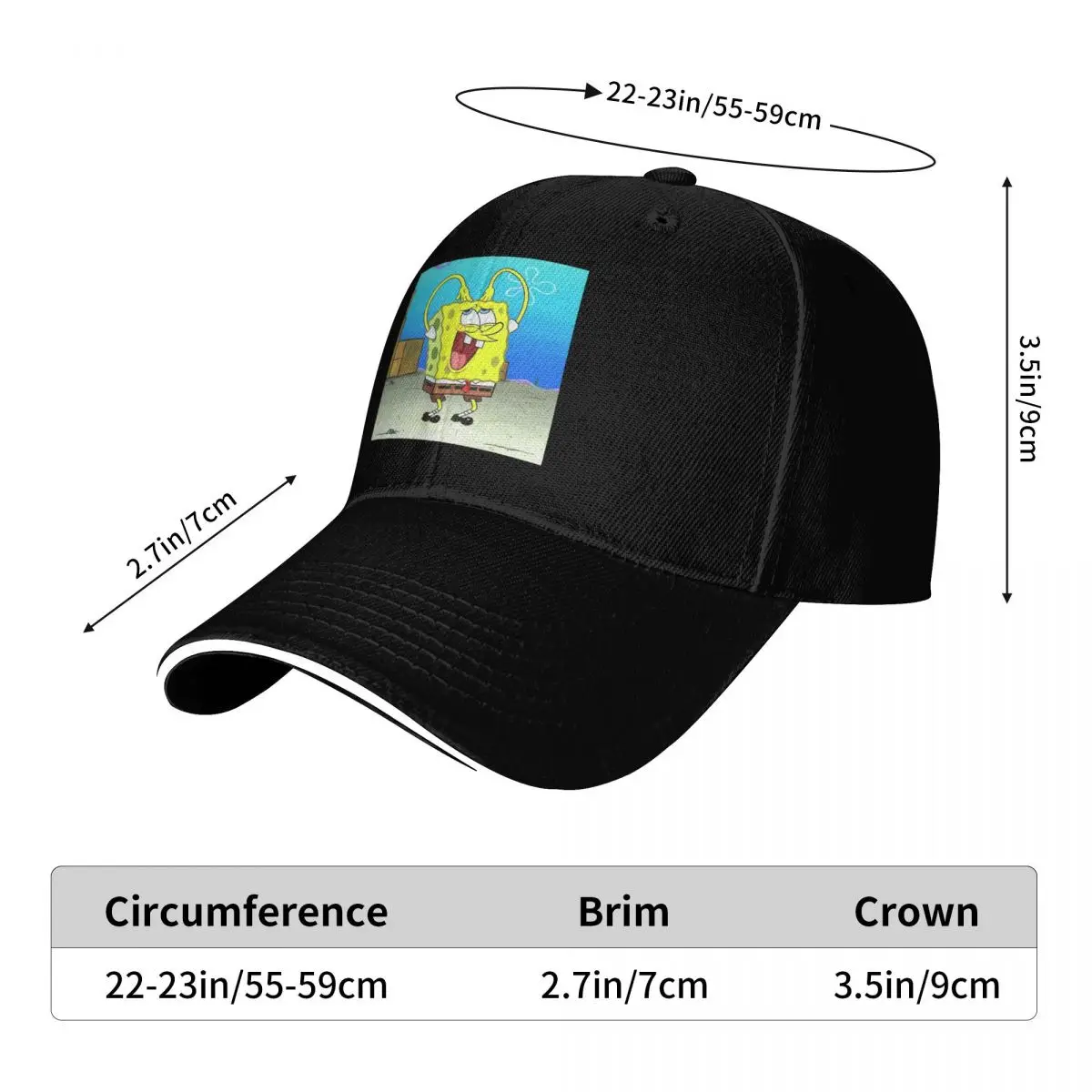 SpongeBob SquarePants Cap Fashion Casual Baseball Caps Adjustable Hat Hip Hop Summer Unisex Baseball Hats Customizable