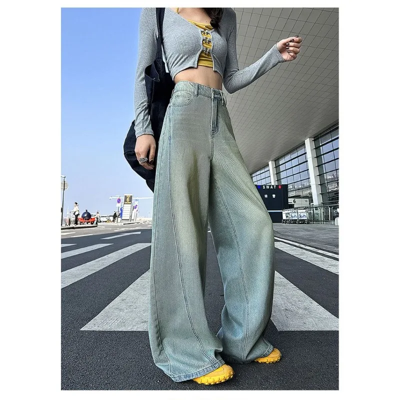 

High Waist Straight Leg Loose Fit Womens Jeans Wide Leg Denim Pants Autumn New Fashion Trendy Chic Style Casual Trousers