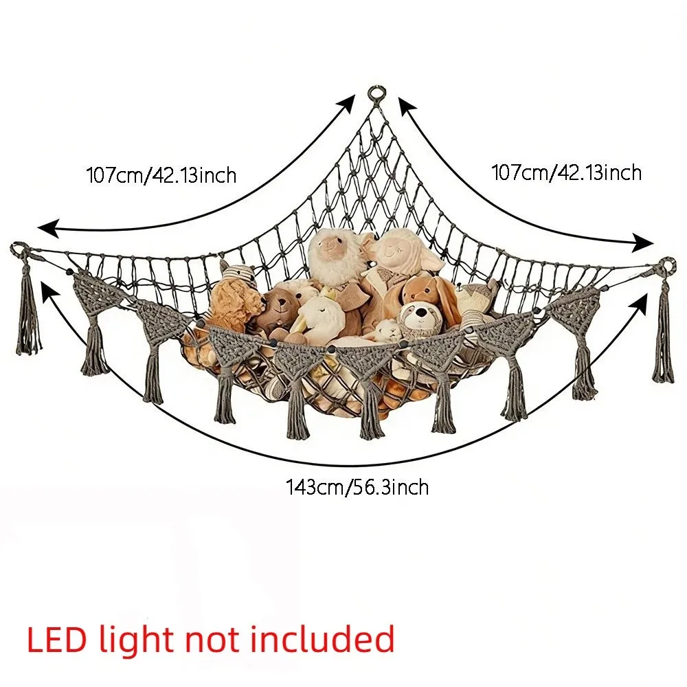 Jumbo Stuffed Animal Hammock Hanging Giant Capacity Toy Hammock Storage Net Macrame Woven Organizer Plush Holder Kids Room - view 6