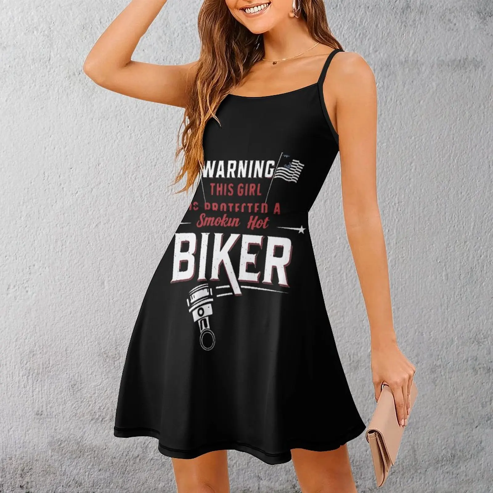 

Экзотическое женское платье на бретелях, байкерское платье для девочек, защитный дизайн, женское платье на бретельках, забавные графические коктейли, шутка