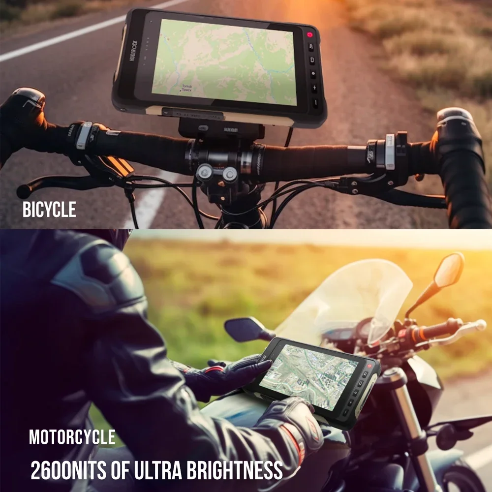 HUGEROCK X70 7 Inch FHD Ultra Bright Smart Display for Heavy Motorcycles IP67 Outdoor Waterproof Rugged Tablet