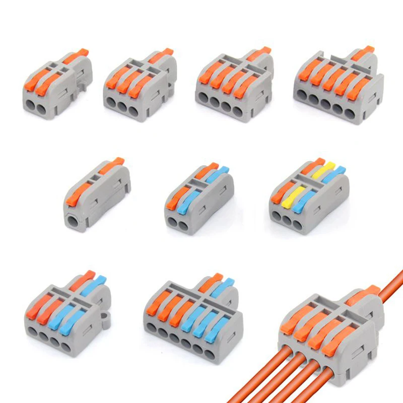 Mini Fast Wiring Cable Connectors 5/10/PCS Set Universal Compact Splitter Push-in Home Terminal Block Electrical Conductors for
