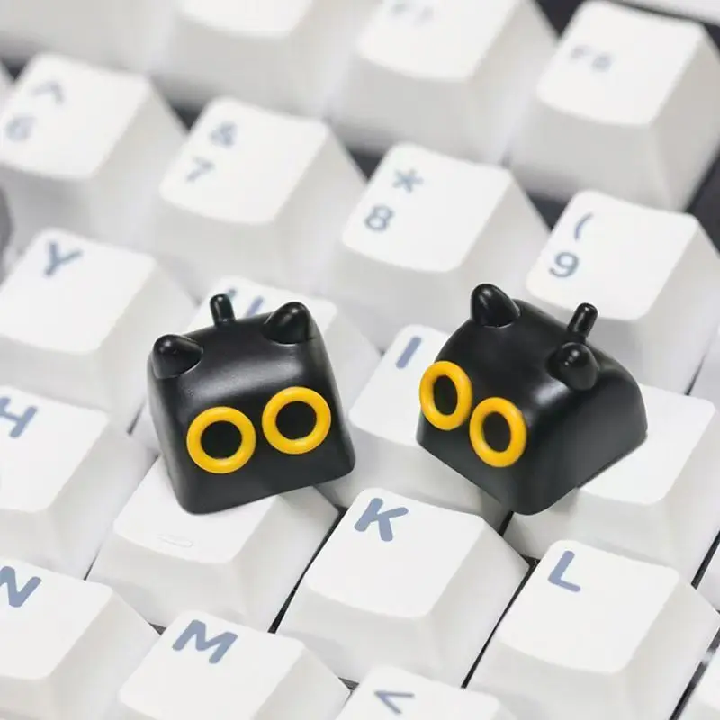 Cat Artisan Keycap Single 3D Black Cat Kitty Resin Custom Novelty for Mechanical Keyboard Cherry MX ESC Cute Kawaii Personalized
