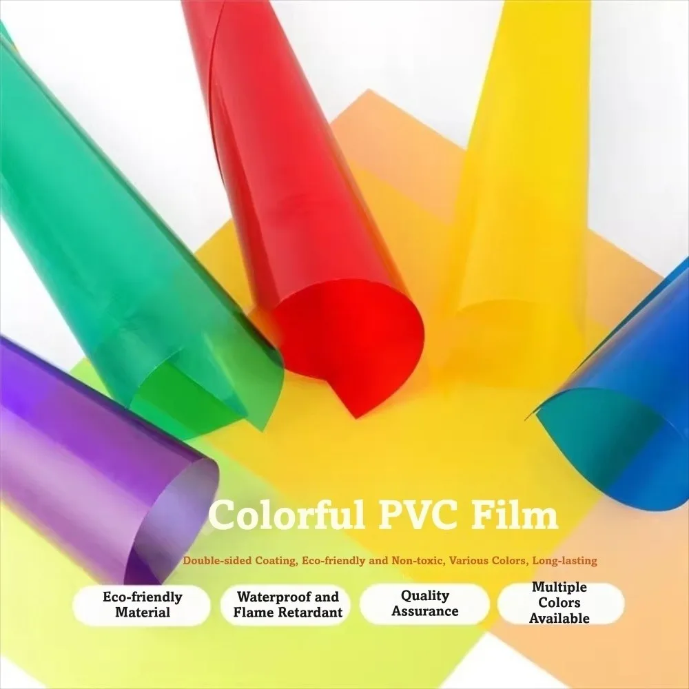 Hochbelastbare, Verstärkte Farbige Glasfolie DIY Mehrfarbige Transparente PVC-Folie Bastelbedarf Klare Folie für DIY-Projekte