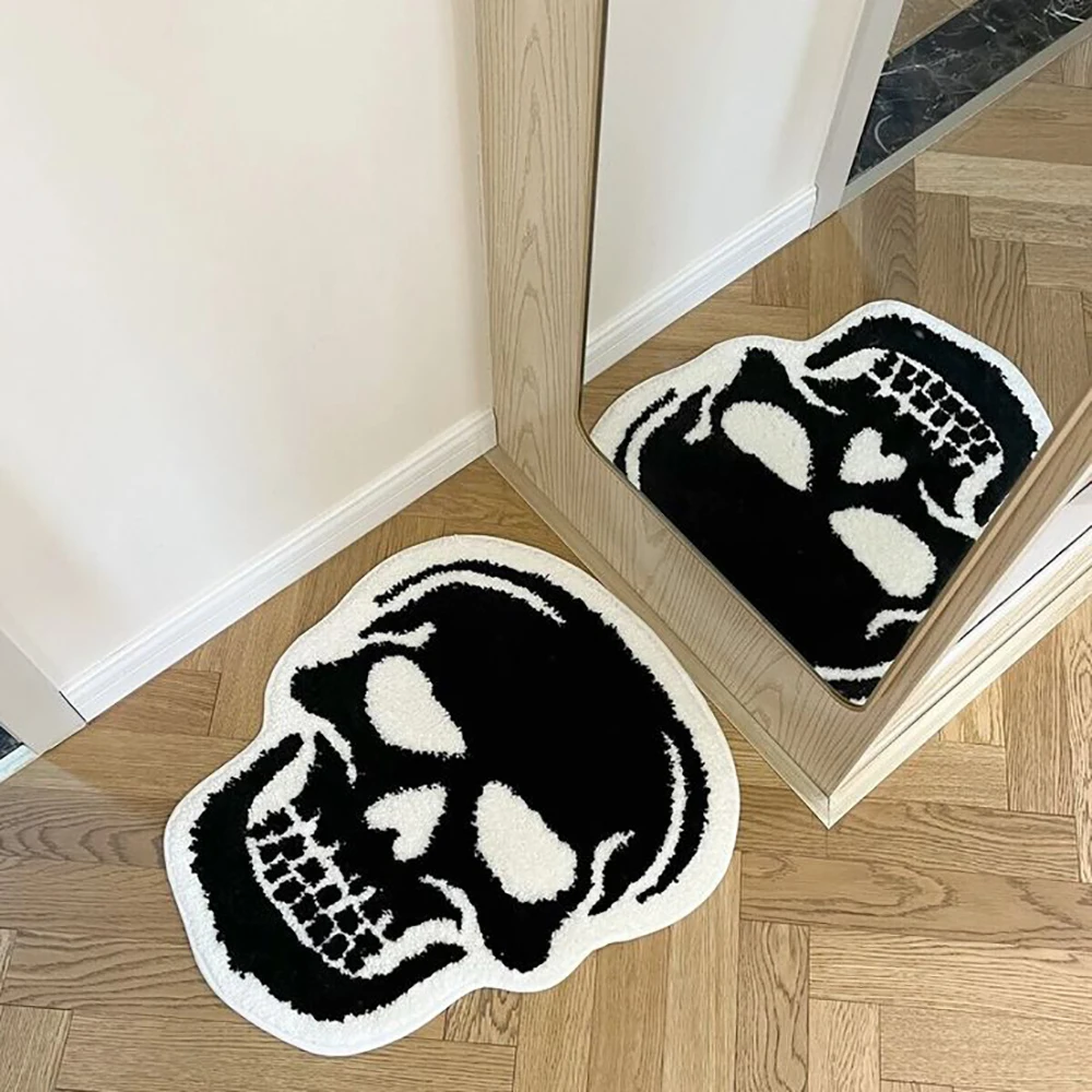 

Skull carpet bedroom aesthetic carpet unique living room decoration non-slip soft imitation cashmere carpet home