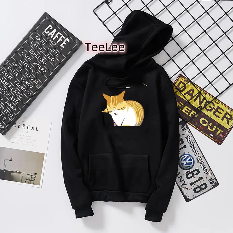 Anime Eleceed Mèo Áo Khoác Nữ Thu Đông Cổ Áo Thun Cổ Đổ Mồ Hôi Áo Hoodie Thời Trang Quần Tây Đen Quần Áo Mùa Đông Nữ Quần Áo