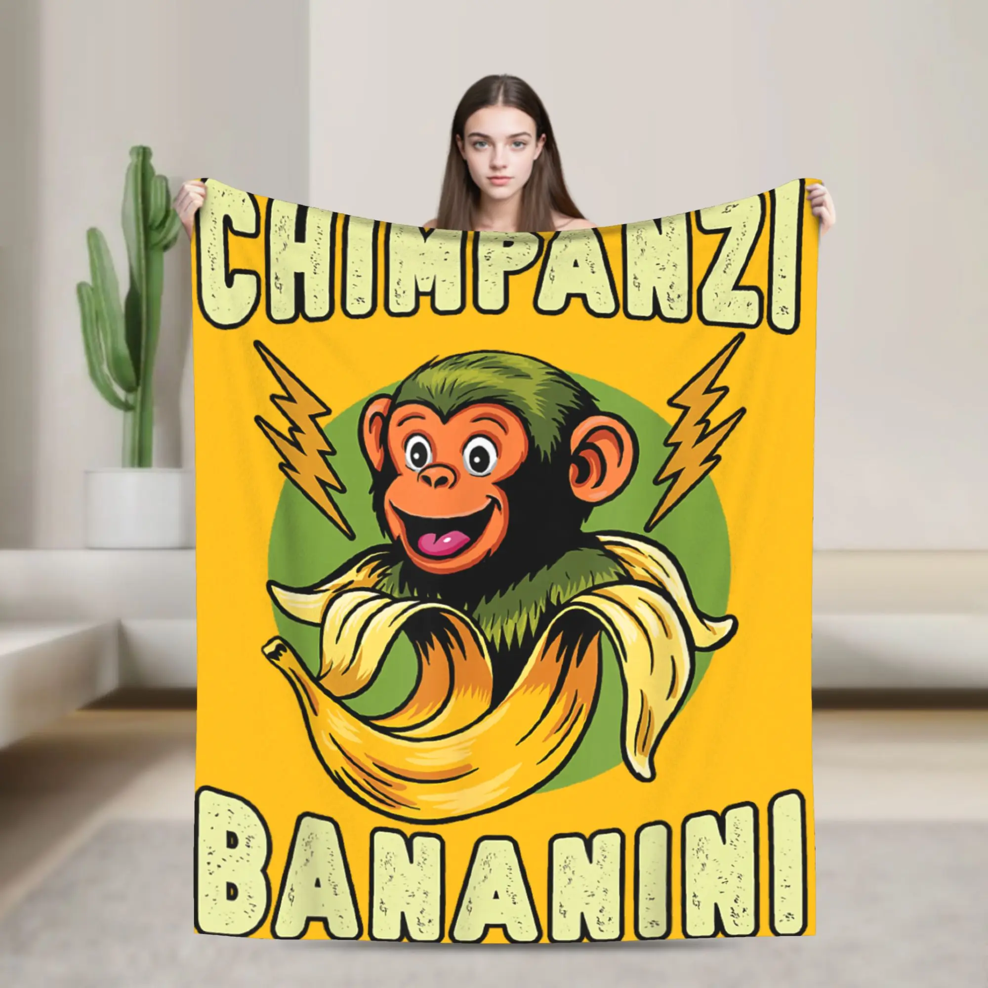 

Monkey Chimpanzini Bananini Italian Brainrot Meme Blanket Airplane Travel Throw Blanket For Couch Bed Custom Quality Bedspread