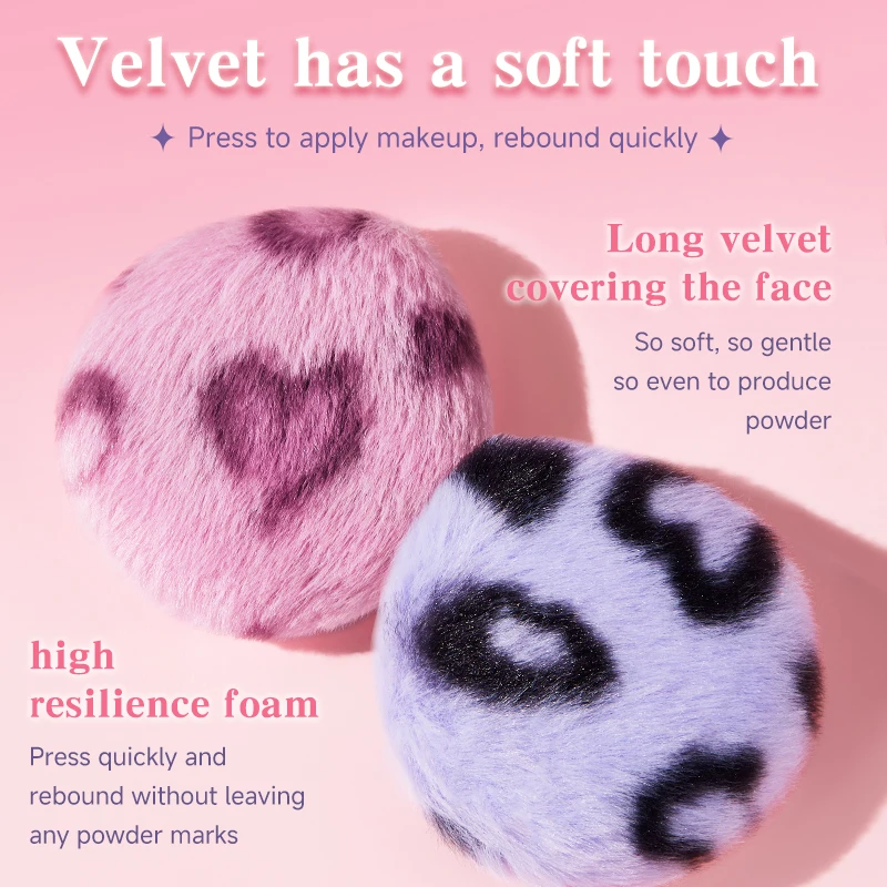 Esponja de polvo de felpa suave con brillo fino y brillante para iluminar el cuerpo, esponja de maquillaje para mejillas, fácil aplicación de maquillaje