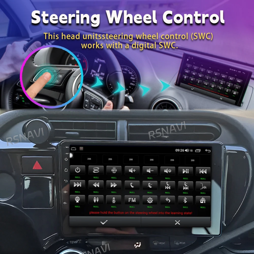 Android 16 Carplay Auto Car Radio Multimedia Player For Toyota AQUA Prius C 2018 2019 2020 Autoradio GPS Stereo 2din Head Unit view 3