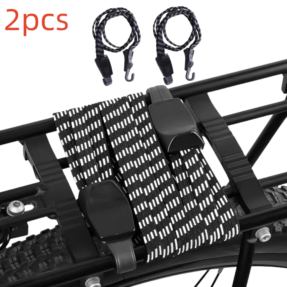 

2pcs Bicycle Bungee Baggage Strap Rope Elastic Carrier Rack Strap with Hook Bicycle Luggage Rope Cargo Racks Accessories