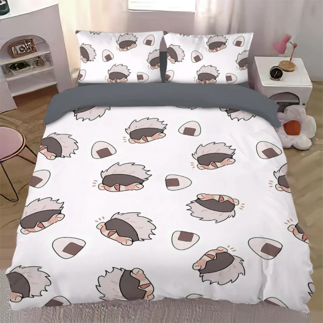 

Anime Teenagers Gifts Satoru Gojo Duvet Cover Sets Jujutsu Kaisen Bedding Set Twin Queen King Single Size
