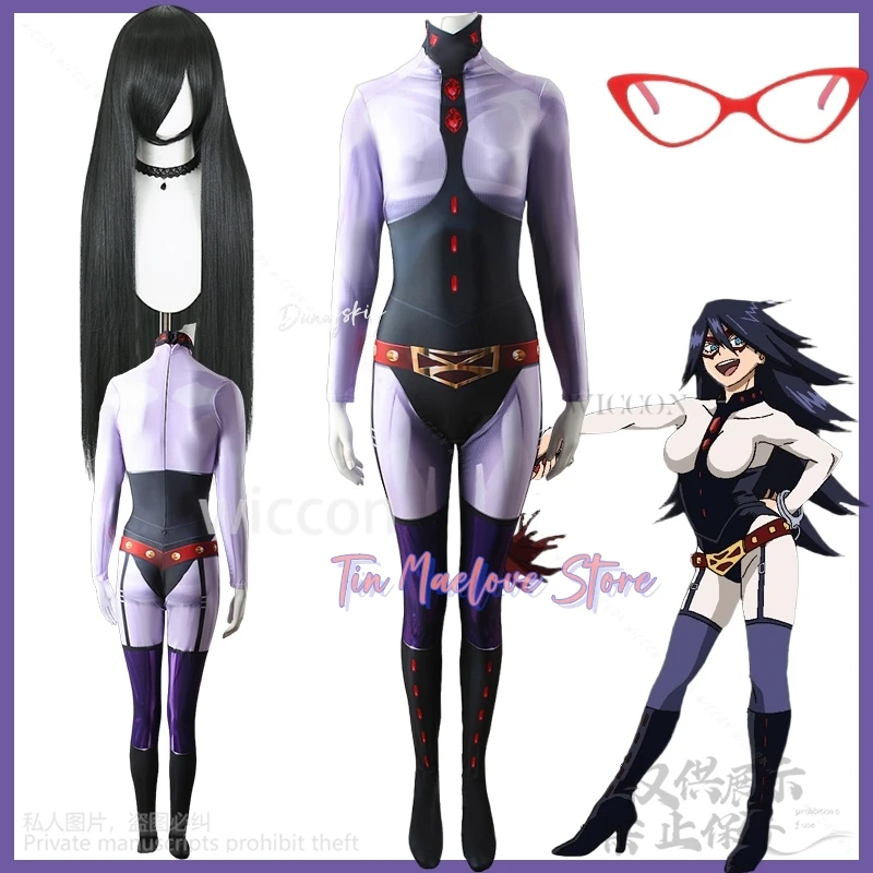 

Midnight Cosplay My Academia Anime Costume Sexy Jumpsuit Y2K Punk Bodysuit Jirai Kei Girls Red Glasses Halloween Cos Customized