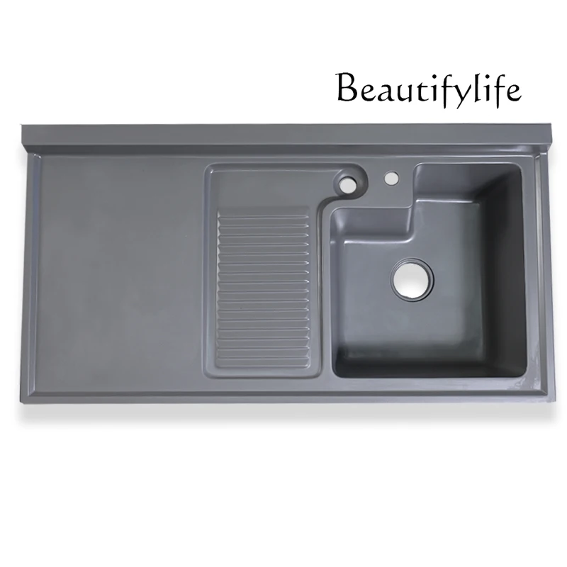 

Balcony quartz stone laundry basin integrated with rubbing board pool sink