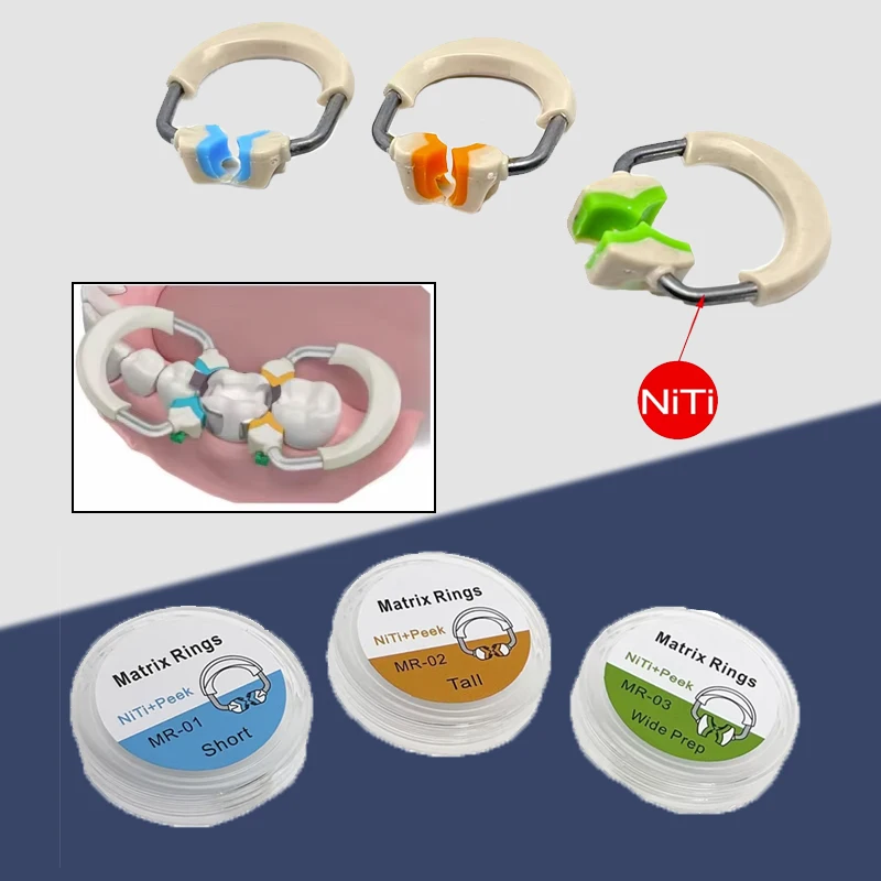 

Профессиональный комплект стоматологической матричной ленты с фиксаторными кольцами и клиньями для восстановления зубов