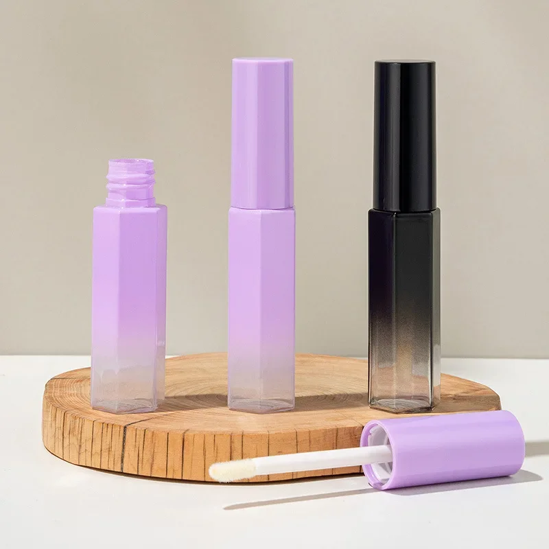 30/50/100/200pcs/lot 10ml Lip Gloss Bottle Polygonal Portable Sample Dispensing Hexagonal Gradient Empty Tube Packaging Material