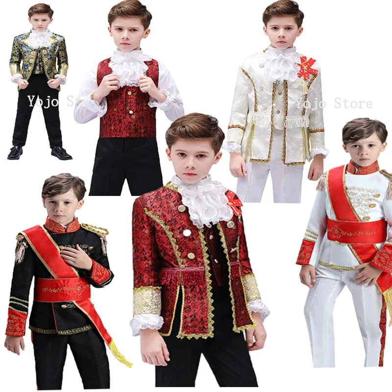 

Kids Medieval Prince Costume Child Boys King Cosplay Fancy Dress Tuxedo Suit Carnival Cosplay Costume Birthday Gift For Kids