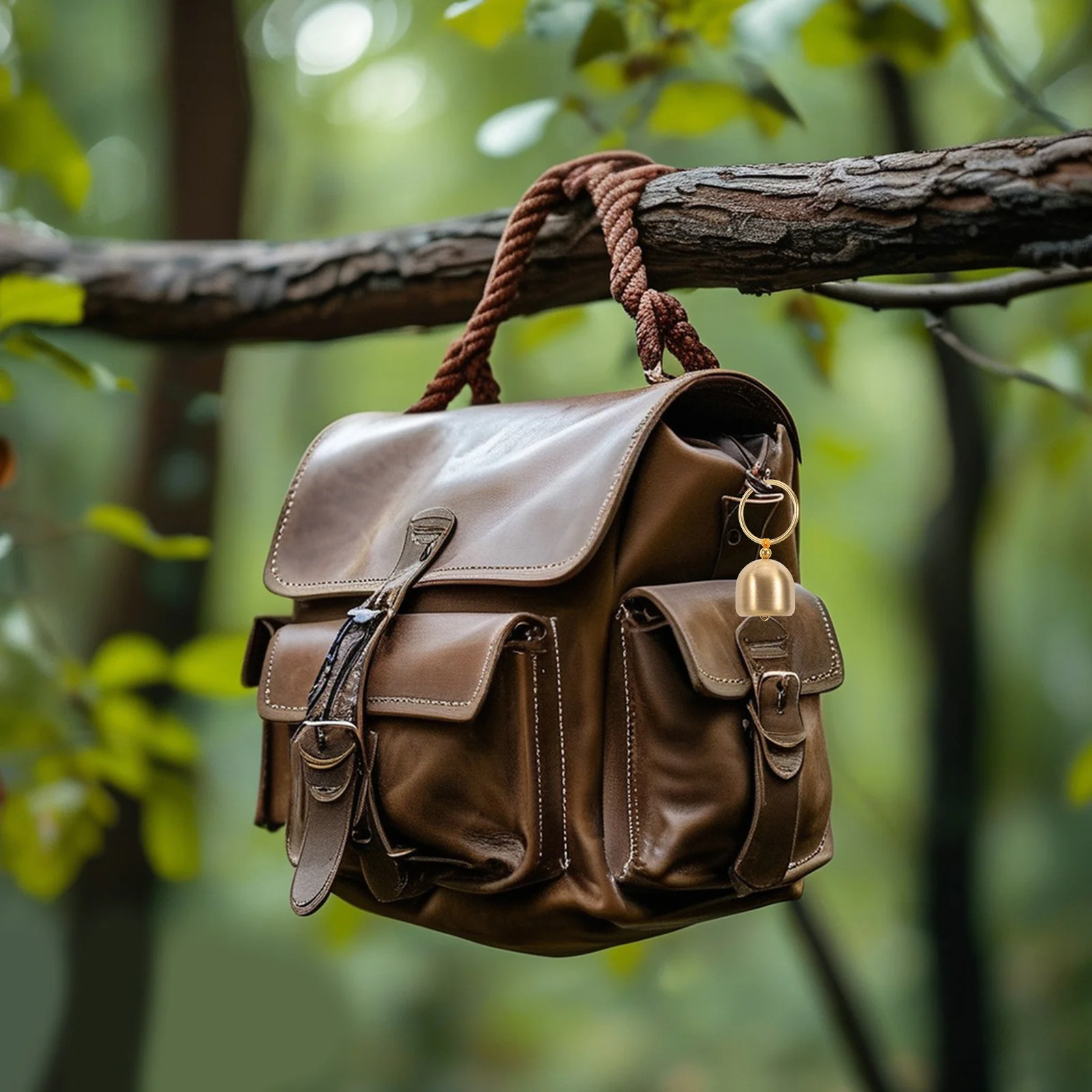 Открытый латунный колокольчик, кулон, прозрачный звук Jingling для пеших прогулок, рюкзак для кемпинга, брелок для защиты от медведя, защитное снаряжение, колокольчик, ремесленный мяч