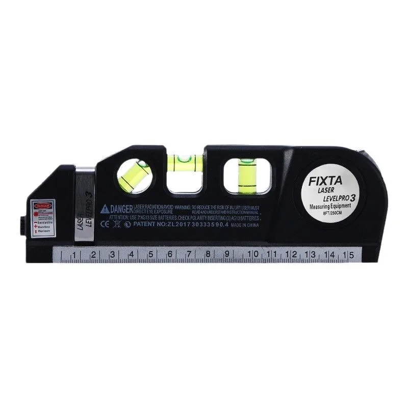 Kompaktowy poziomica laserowa krzyżowa - Wysokiej precyzji marker podczerwieni do majsterkowania i dekoracji - Zawiera tryb kąta prostego i taśmę mierniczą