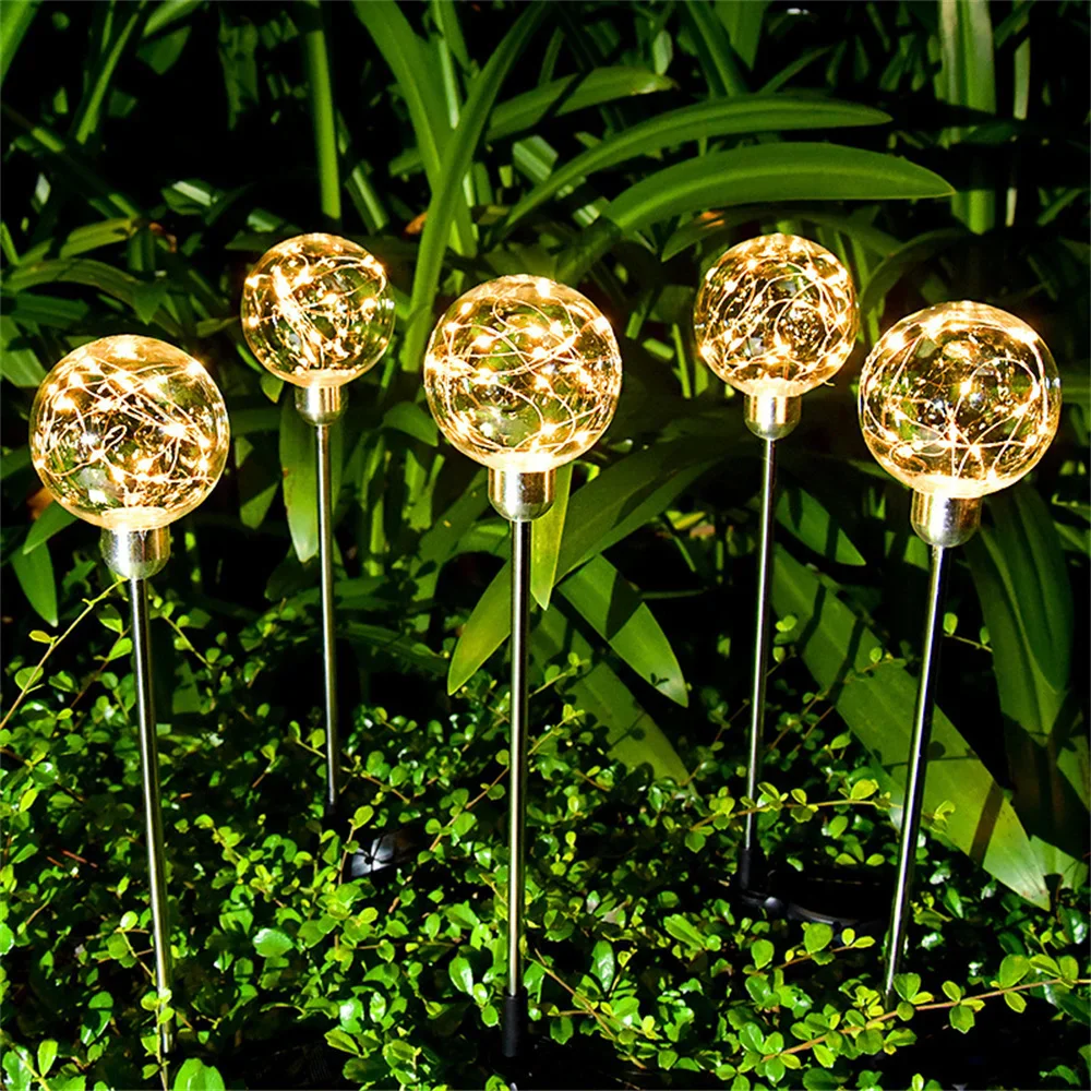 Imagem -05 - Led Solar Light Crystal Wishing Ball Decoração do Pátio ao ar Livre Casamento Jardim Caminho da Temporada Lâmpada de Gramado Luzes Solares