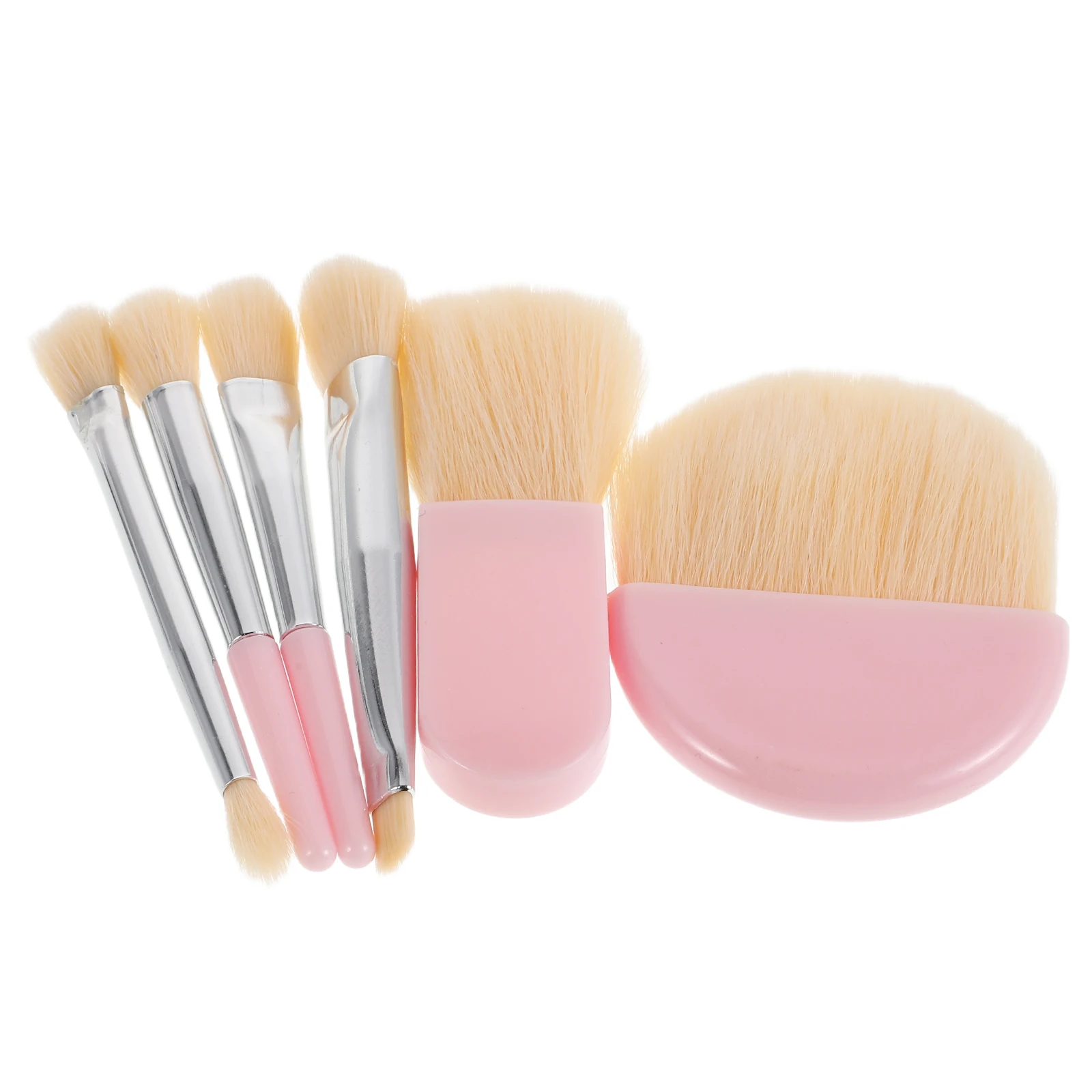 1 conjunto de pincéis de maquiagem para viagem, mini aplicador de blush, base portátil, pincéis de sombra, fibra macia, ferramentas faciais para