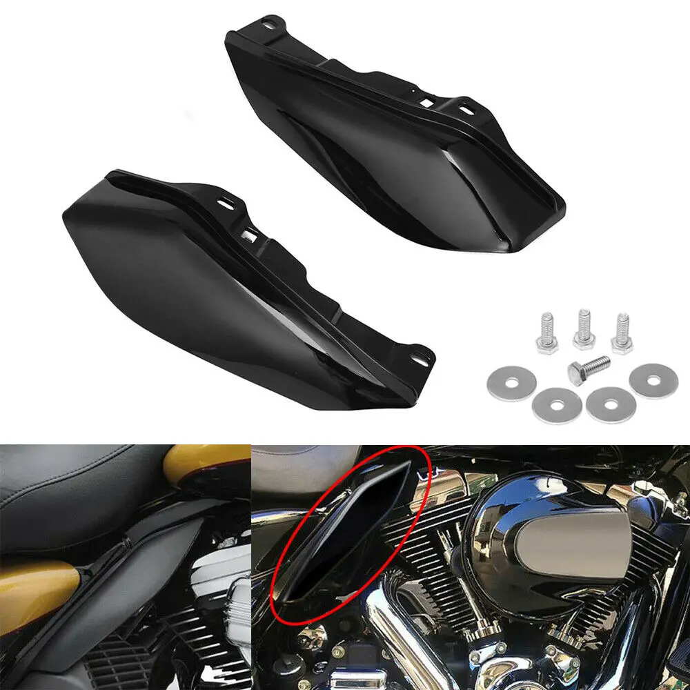 Gloss Black Mid‑Frame Air Deflector Heat Shield Trim For Harley Touring Street Glide FLHX 2009‑2016 Motorcycle Accessories