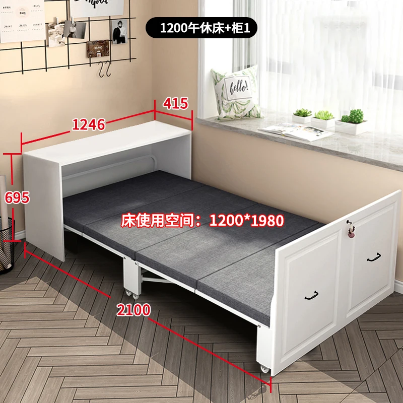 Customizable multi-function studio, living room, invisible bed, wardrobe, desk, integrated bookshelf, dual-use balcony, bed