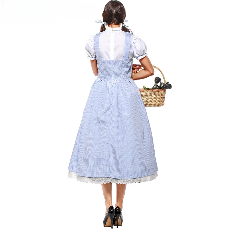 New Fairytale Character Blue Gingham Dress Outfit Womens Wizard Of Oz Dorothy Costume Carnival Costumes For Girls Kids S M L Xl